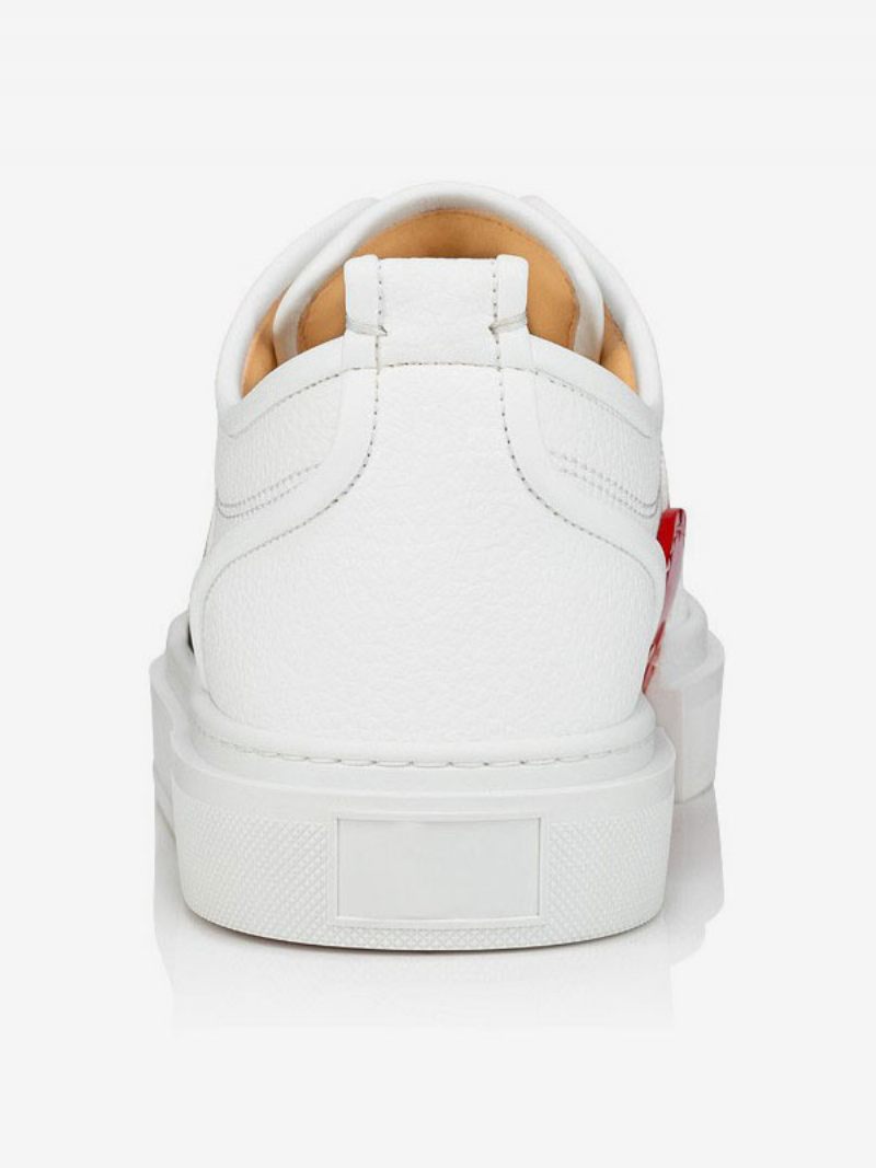 Valkoiset Luistinkengät Miesten Pyöreäkärkiset Taideteokset Slip On Low Top Tennarit - Valkoinen