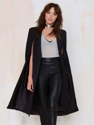 Poncho Naisten V-kaula Batwing Stretch Jaettu Etuviitta